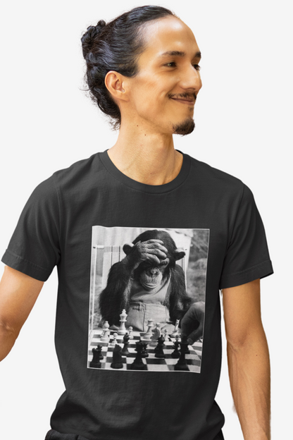 ICONIC Chimp Playing Chess T Shirt | Chess Shirt | Chess Clothing