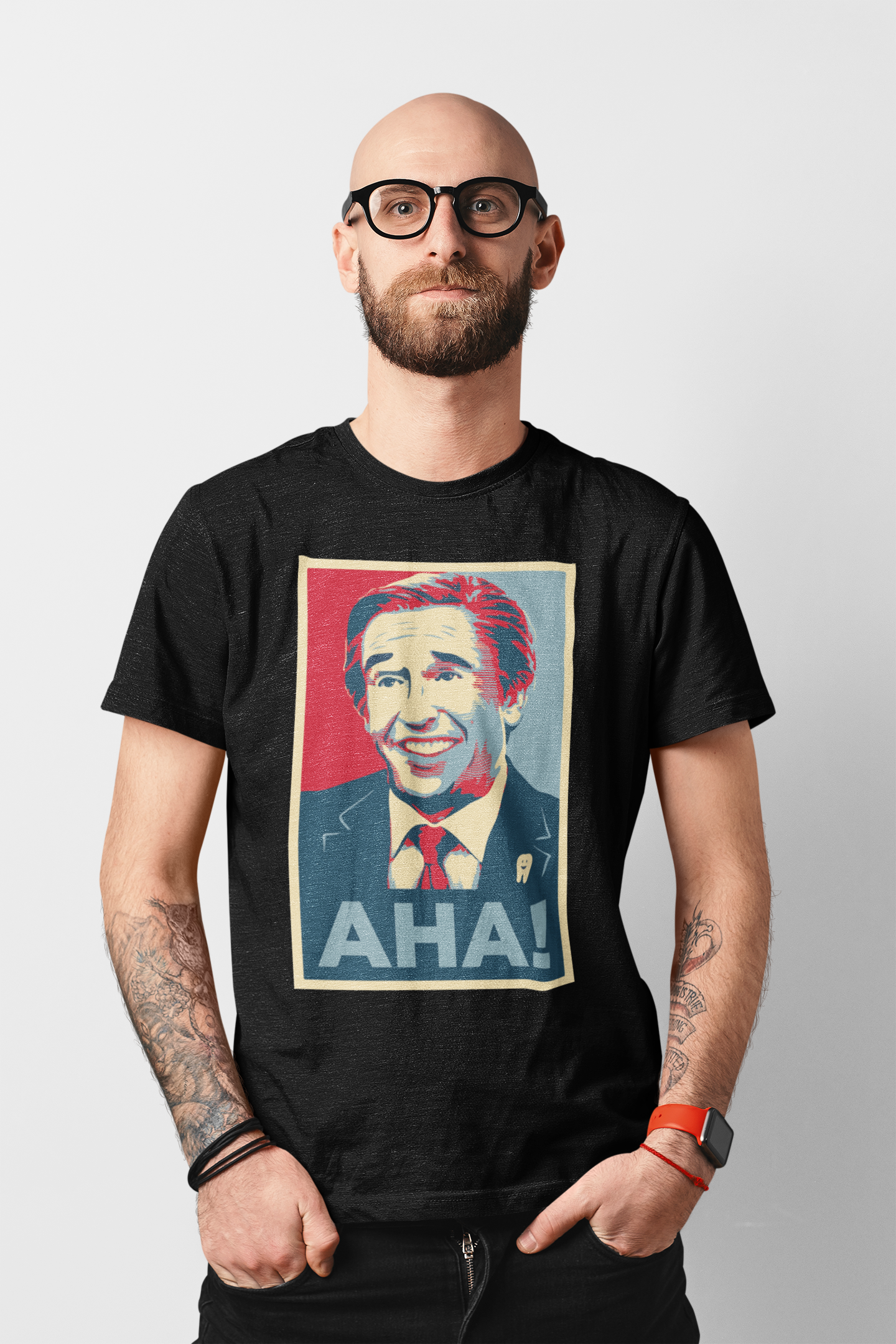 Alan Partridge "AHA" T Shirt - Funny British Comedy TV Show Tee for Fans - Iconic Catchphrase Shirt