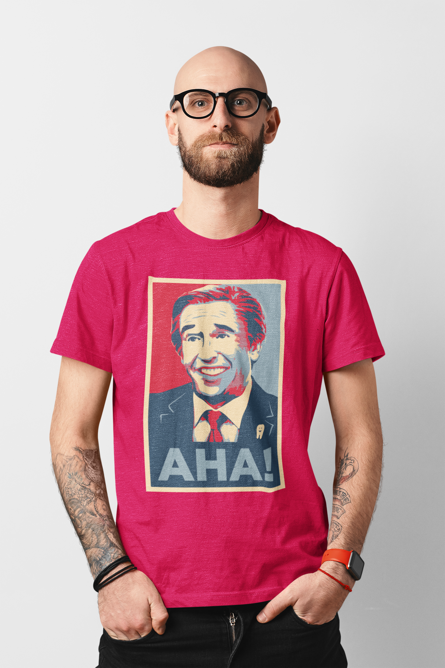 Alan Partridge "AHA" T Shirt - Funny British Comedy TV Show Tee for Fans - Iconic Catchphrase Shirt