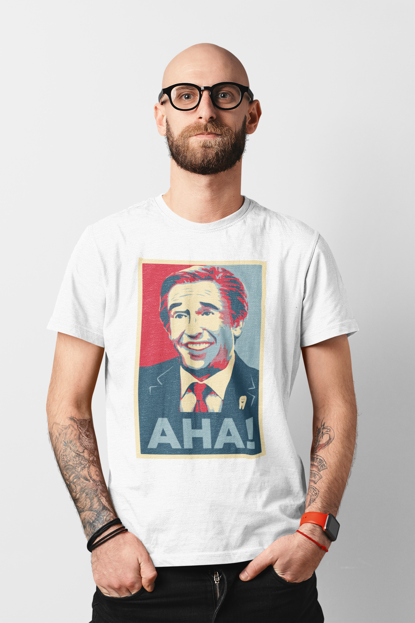 Alan Partridge "AHA" T Shirt - Funny British Comedy TV Show Tee for Fans - Iconic Catchphrase Shirt