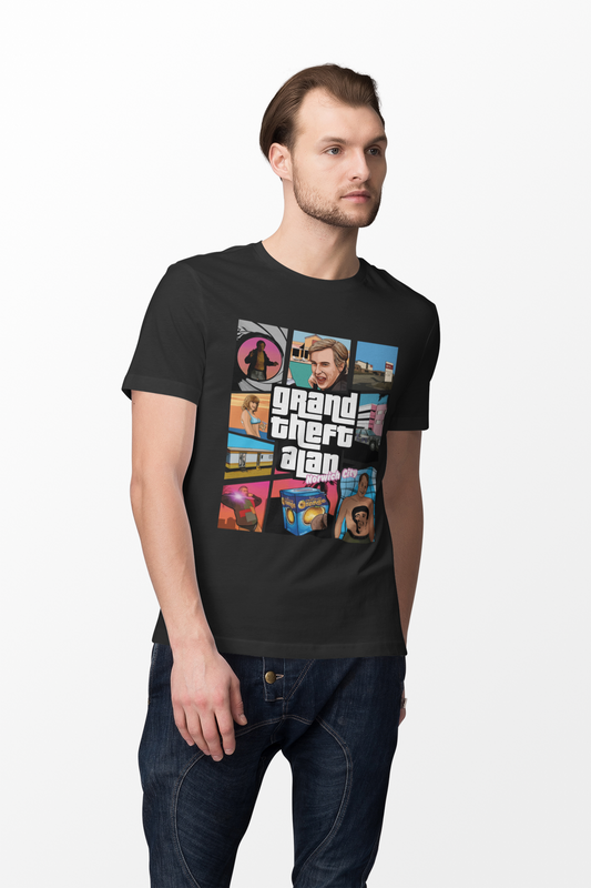 Alan Partridge "Grand Theft Partridge" T-Shirt - Game Style Parody Tee