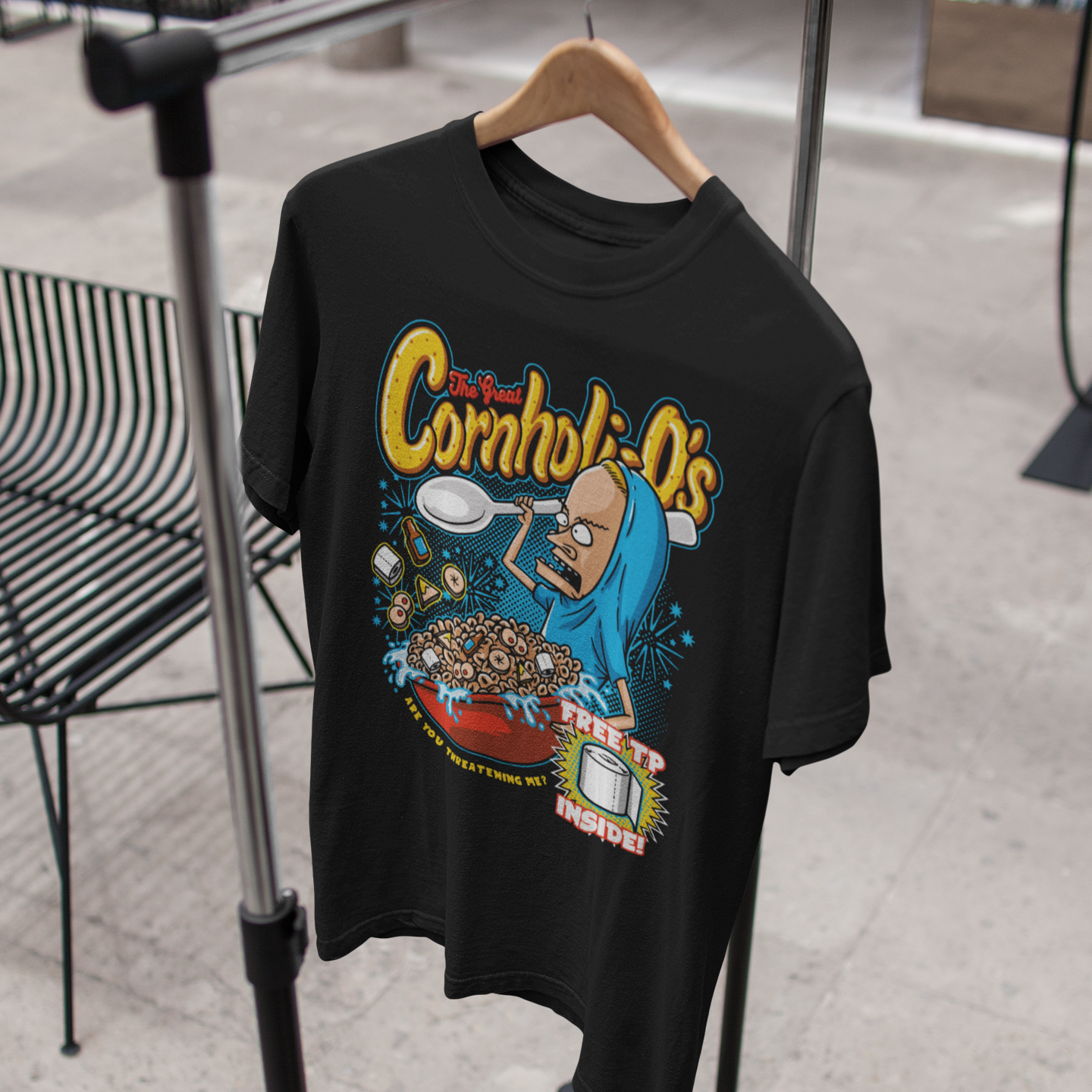 The Great Cornholio's Cereal Parody Tee - Beavis and Butt-Head Tribute