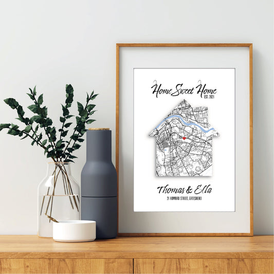 Home Sweet Home | New Home Housewarming Gift Poster | Perfect Gift for Couples | A4 Print + Digital Download