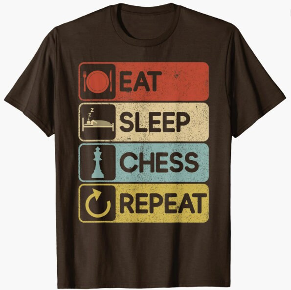 Eat Sleep Chess Repeat T Shirt | Chess Player T Shirt | Chess Shirt | Chess Tee