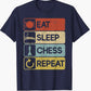 Eat Sleep Chess Repeat T Shirt | Chess Player T Shirt | Chess Shirt | Chess Tee