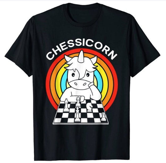 Chessicorn T Shirt | Chess T Shirt | Chess Clothing | Chess Unicorn T Shirt