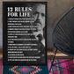 Jordan Peterson 12 Rules For Life Poster | Jordan Peterson Collage Poster | Dr Jordan B Peterson Gift
