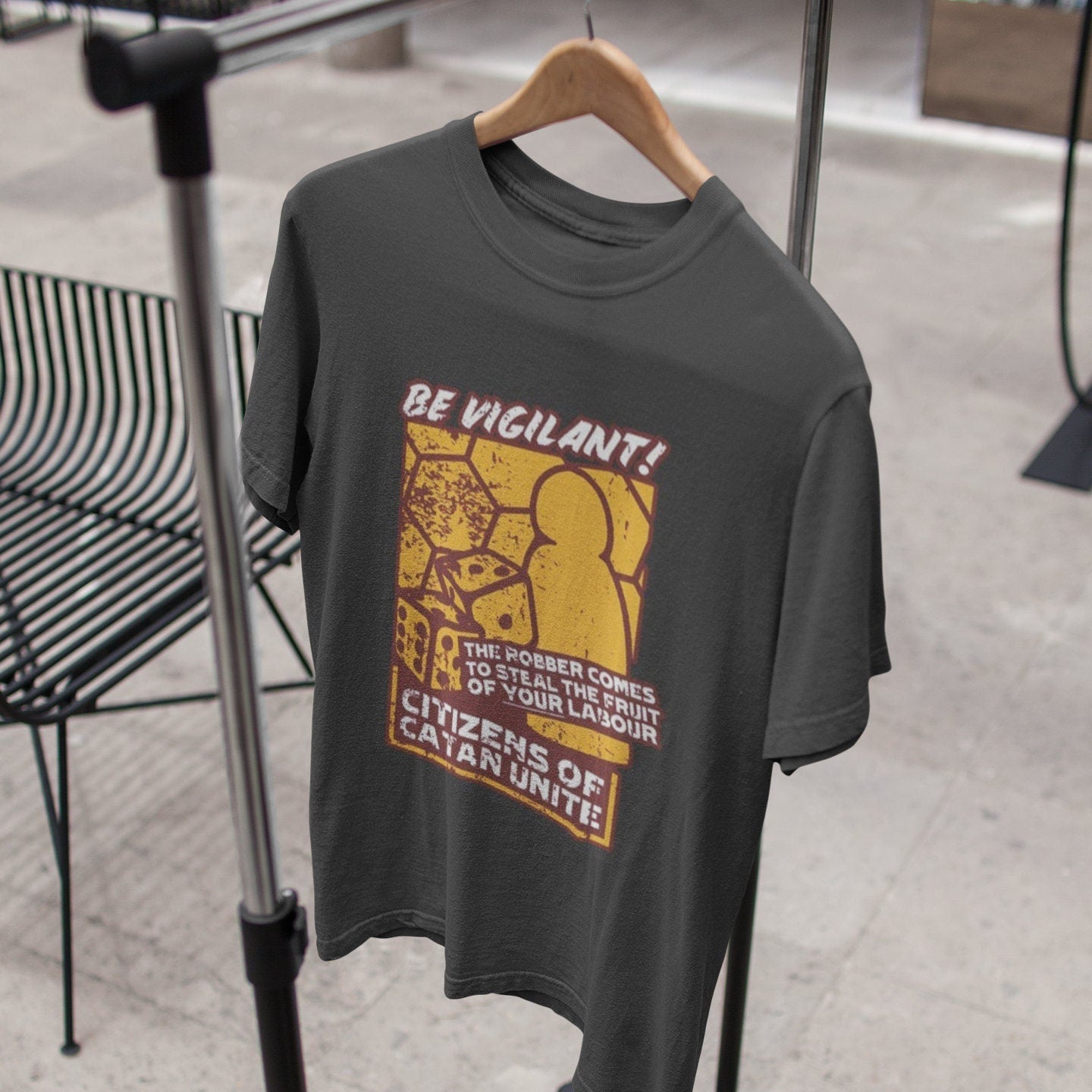 Catan T Shirt | Be Vigilant of The Robber | Catan Clothing | Catan Gift